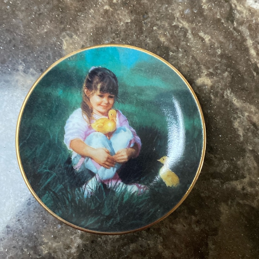 Donald Zolan miniature collectible plate 1995 lap of love